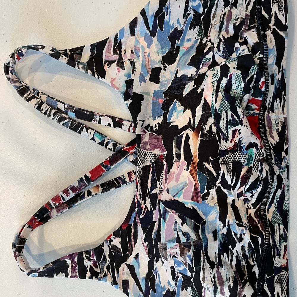 Multicolored lululemon sports bra.